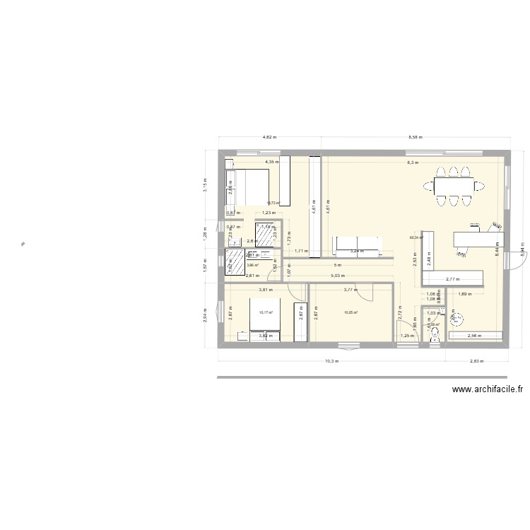 2025 10. Plan de 6 pièces et 105 m2