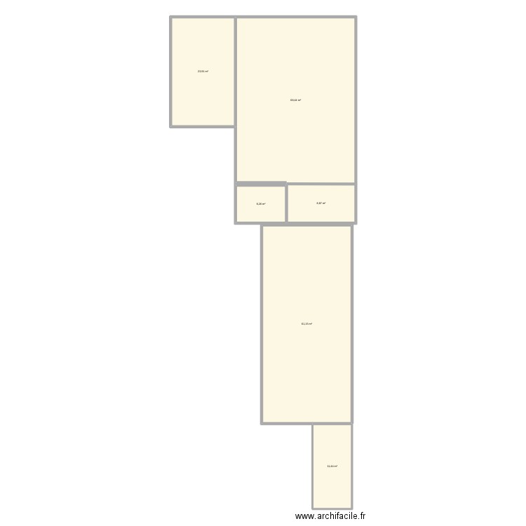 Milieu d'accueil. Plan de 6 pièces et 180 m2