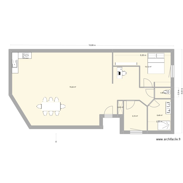 genay_4. Plan de 6 pièces et 102 m2
