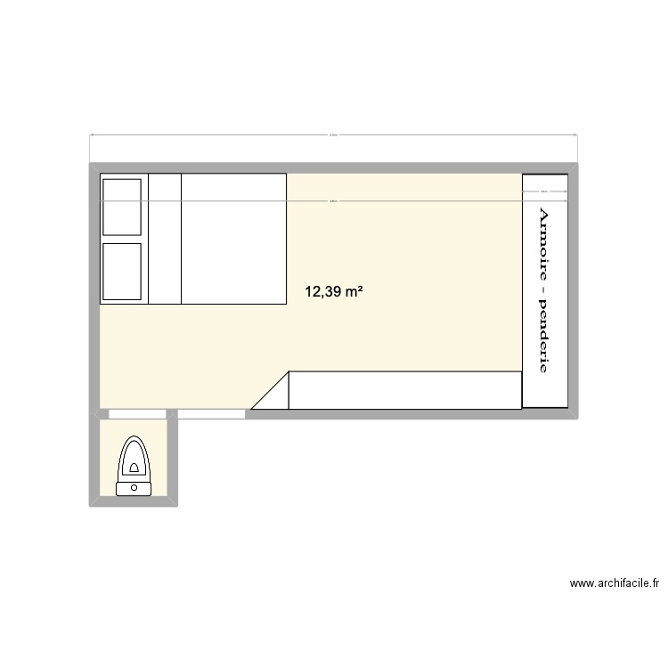 Carl. Plan de 2 pièces et 13 m2