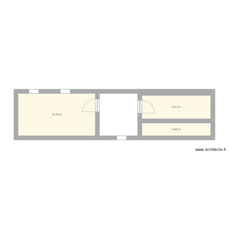 MAISON. Plan de 3 pièces et 23 m2