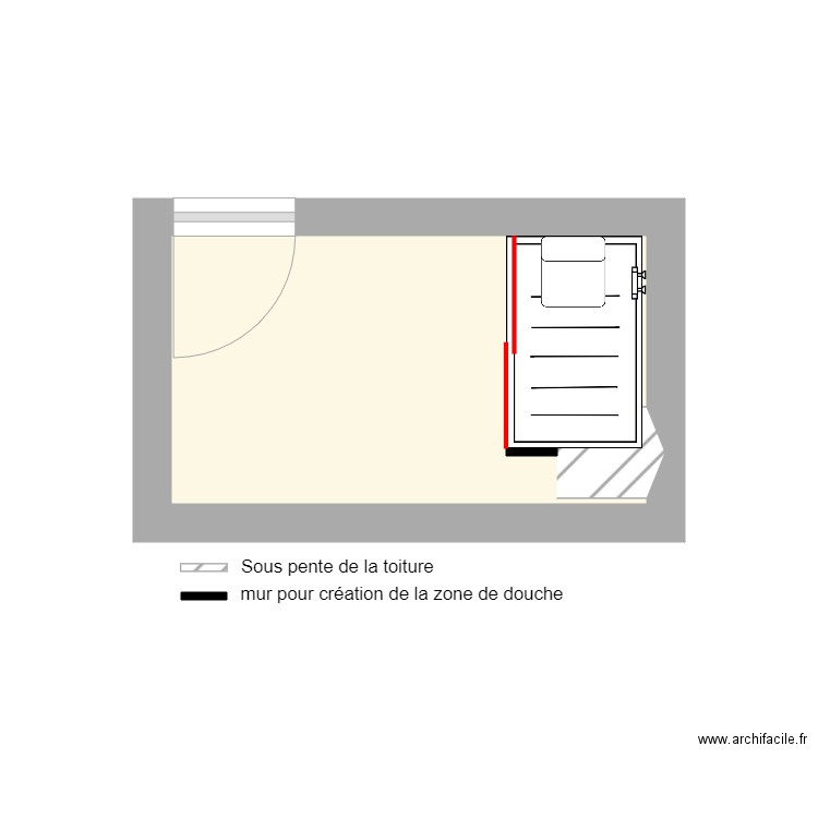 PINCEEL. Plan de 1 pièce et 5 m2