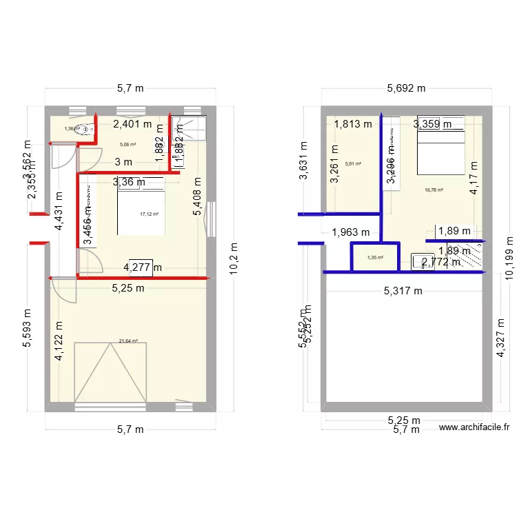 essai10. Plan de 7  et 69 m²