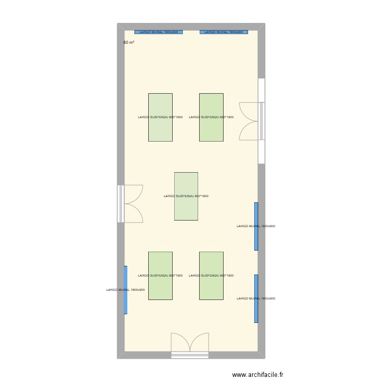 SALLE DE RESTAURATION. Plan de 1 pièce et 60 m2