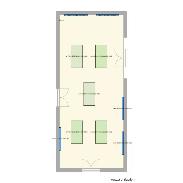 SALLE DE RESTAURATION. Plan de 
