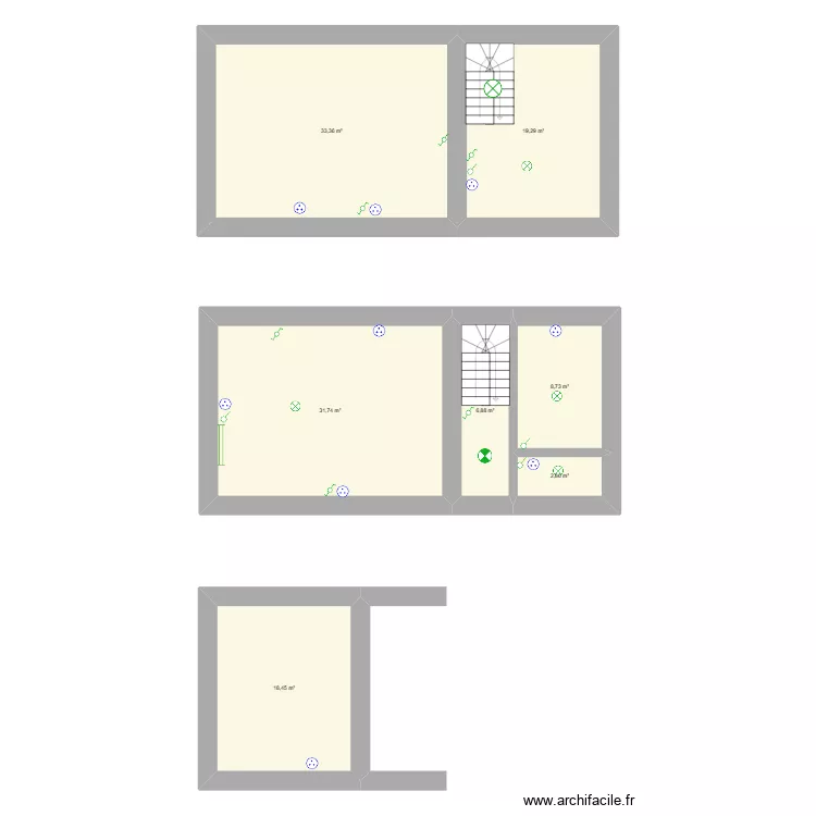 Labastide Elec. Plan de 7  et 121 m²
