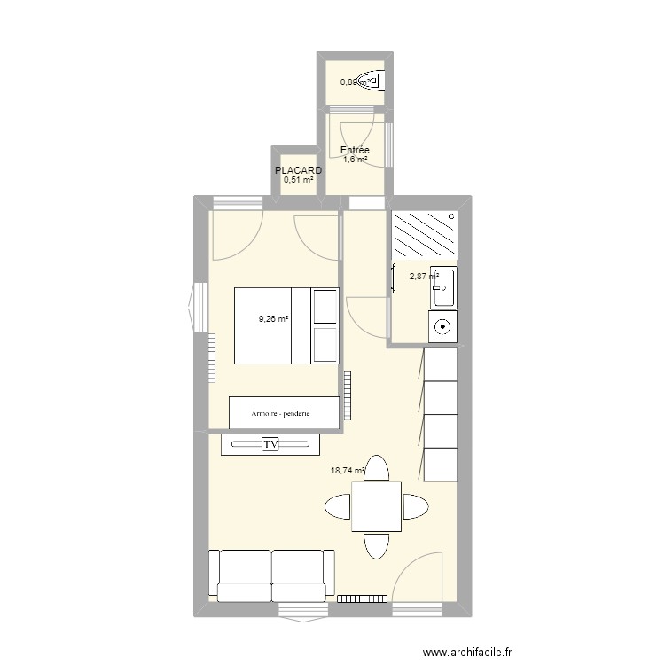 SAINTE ROSE AMENAGEMENT. Plan de 6 pièces et 34 m2