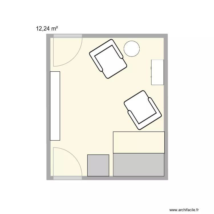 local école. Plan de 1 et 12 m² local école. Plan de 1 et 12 m²