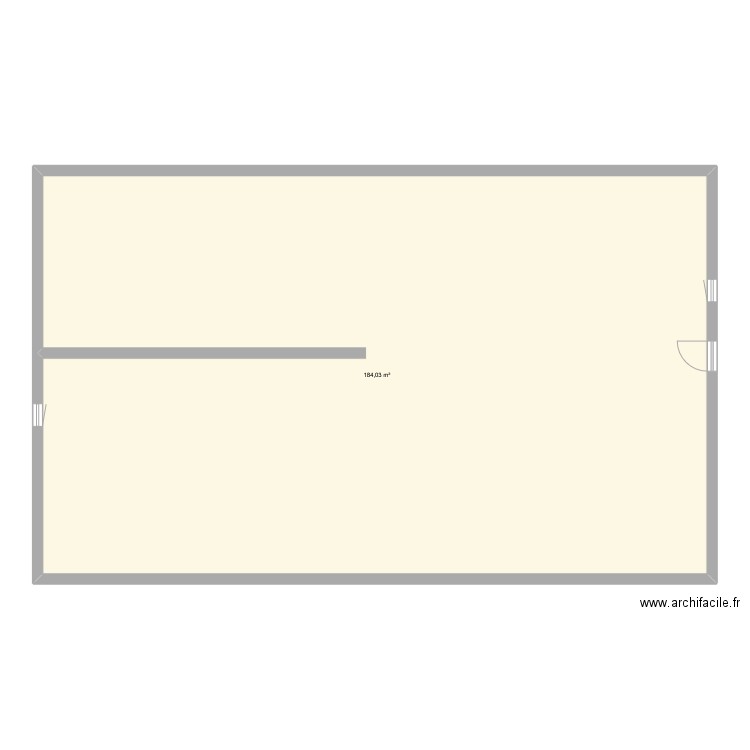 1er. Plan de 1 pièce et 184 m2