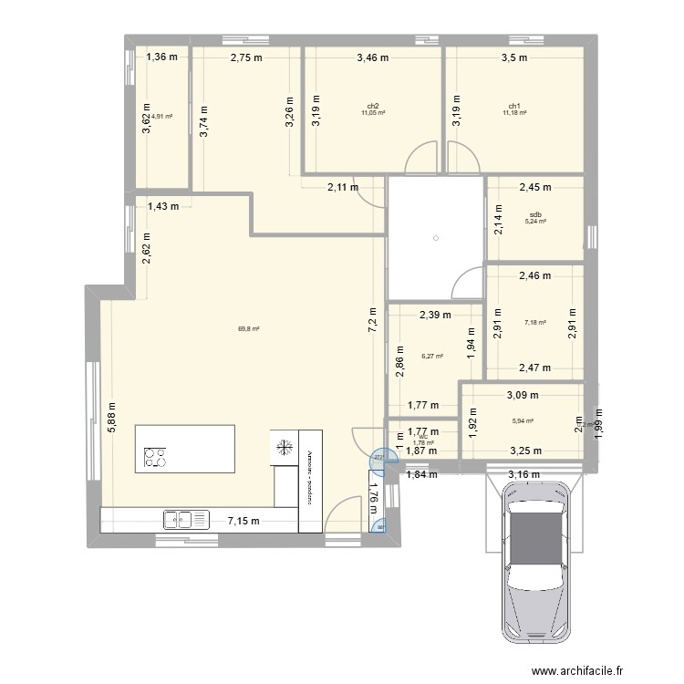 rpuzier 2. Plan de 10 pièces et 124 m2