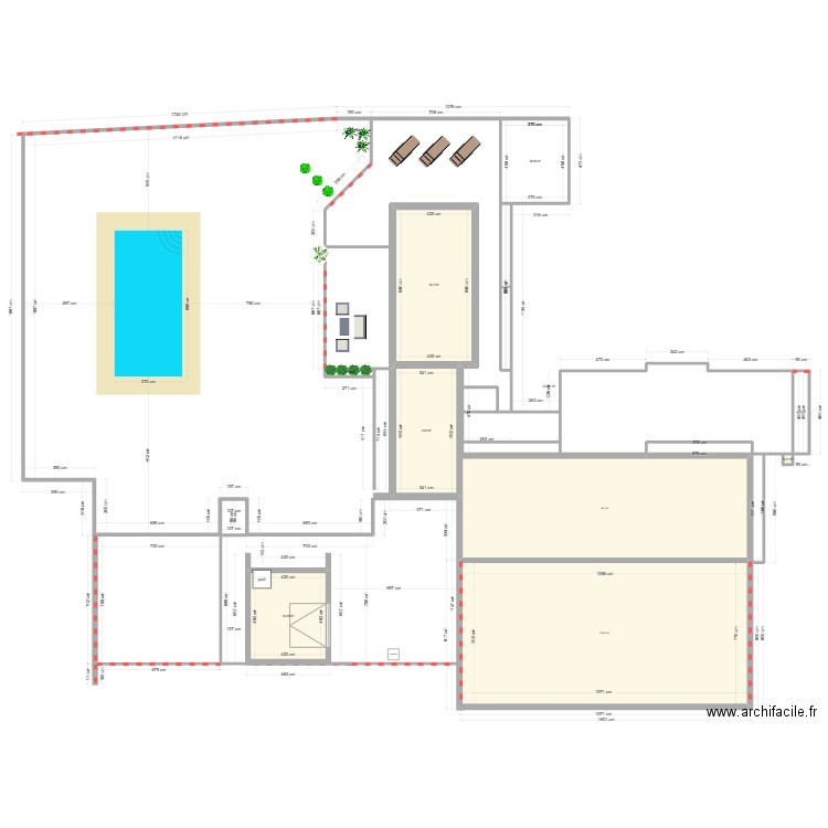 Aménagement arrière. Plan de 0 pièce et 0 m2