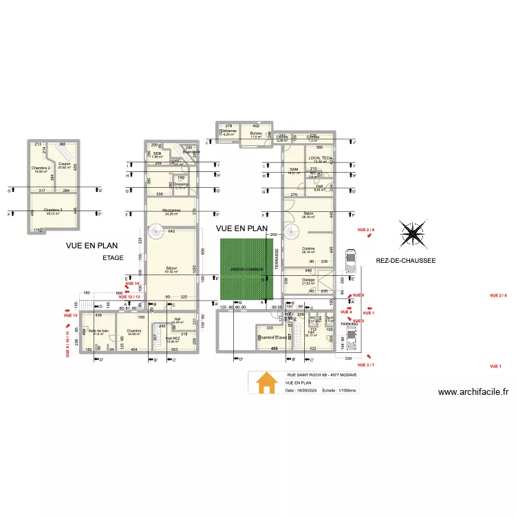 V.RADOUX - VUE EN PLAN - ALL- 1/100 - V2.15 - 20241013. Plan de 