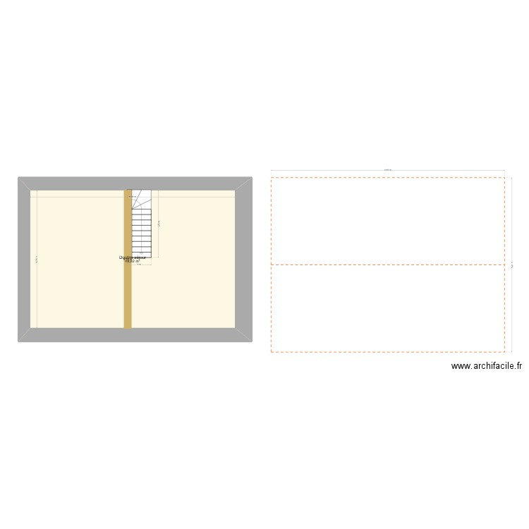 Gite. Plan de 1 pièce et 49 m2