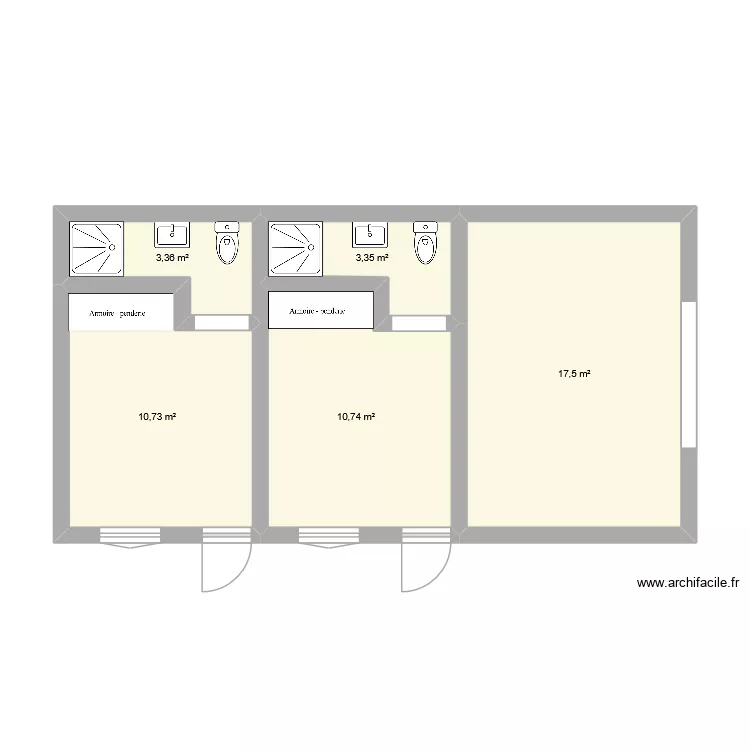 loic. Plan de 5  et 46 m²