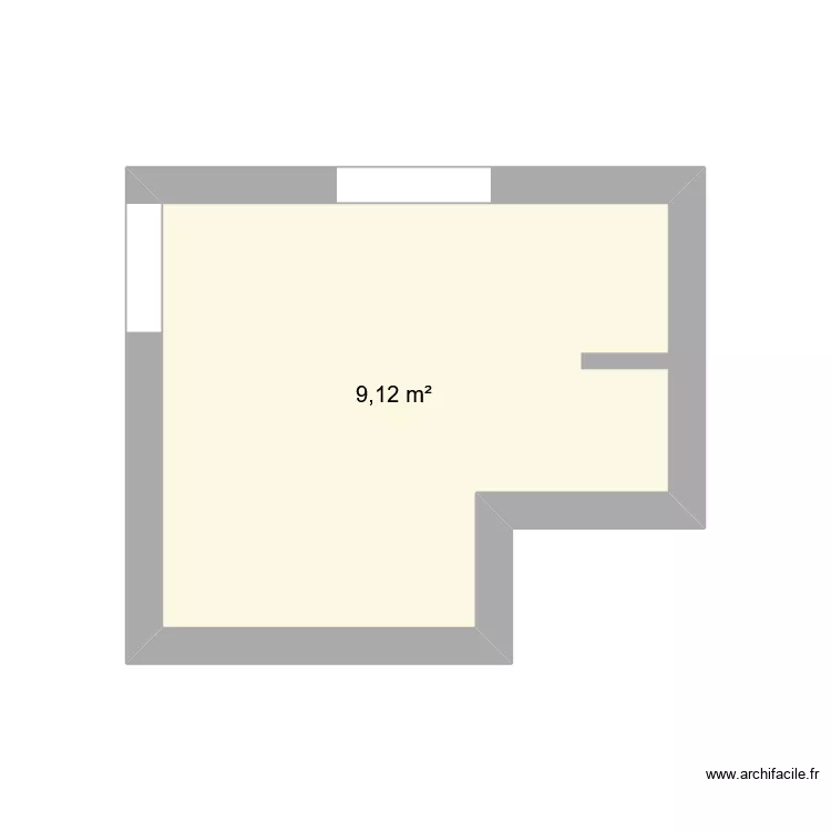 Bellevue. Plan de 1 pièce et 9 m²