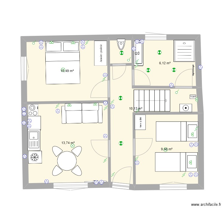 POLIGNY REZ DE CHAUSSE. Plan de 0 pièce et 0 m2