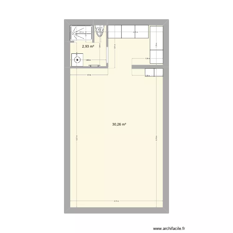 Appartement. Plan de 2  et 33 m²