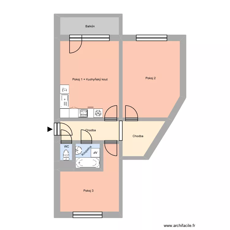 Josefa Brabce 2866, byt 20. Plan de 13 pièces et 190 m²