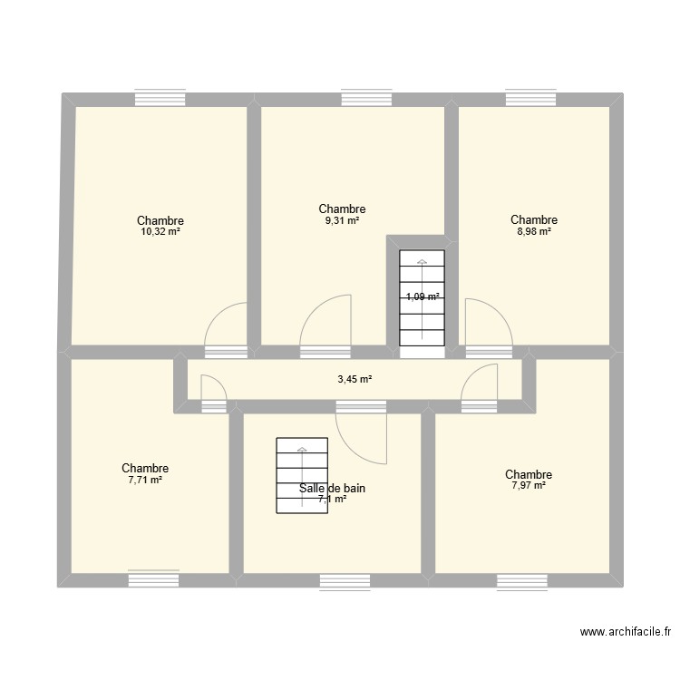 maison braive étage. Plan de 8 pièces et 56 m2