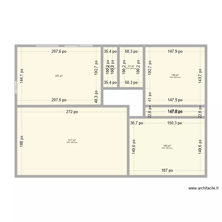 mison. Plan de 7  et 88 m²