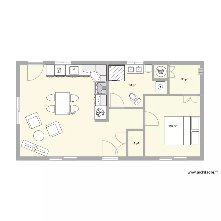 plan stucture mini maison. Plan de 6  et 49 m²