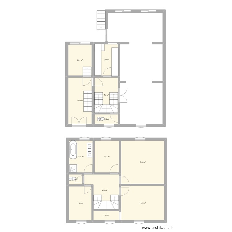 Maison projet BC. Plan de 13 pièces et 101 m2