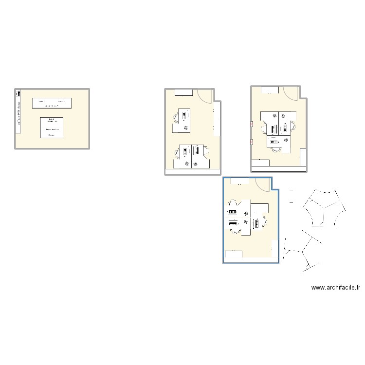 UPCC. Plan de 4 pièces et 80 m2