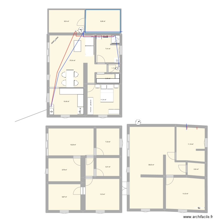 didier. Plan de 18 pièces et 206 m2