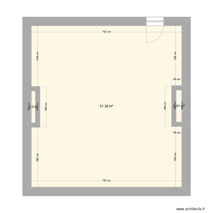 COUSSAC. Plan de 3 pièces et 52 m2