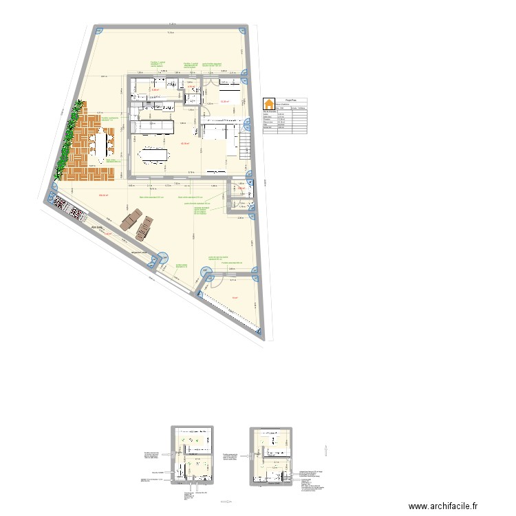 sdb cathou jp. Plan de 11 pièces et 261 m2