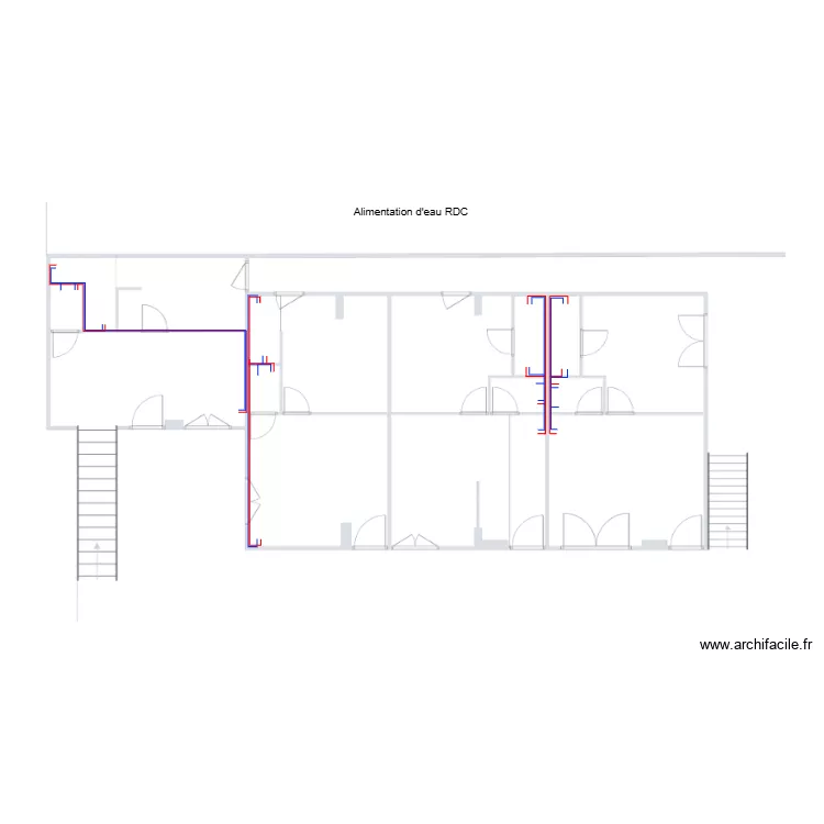 Alimentation eau RDC B&eacute;gaar. Plan de 