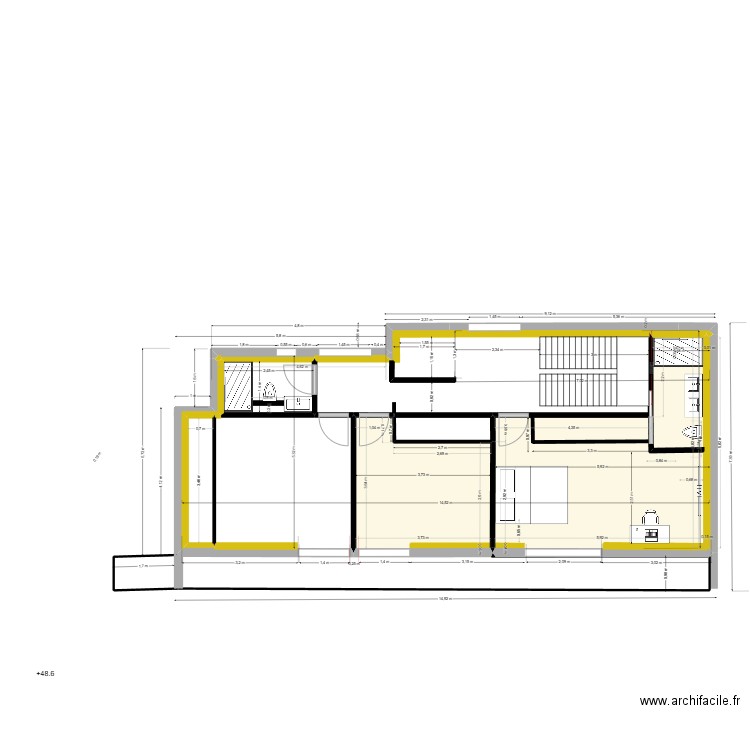 1 er mazurier  amenagement   2 18 08. Plan de 8 pièces et 64 m2