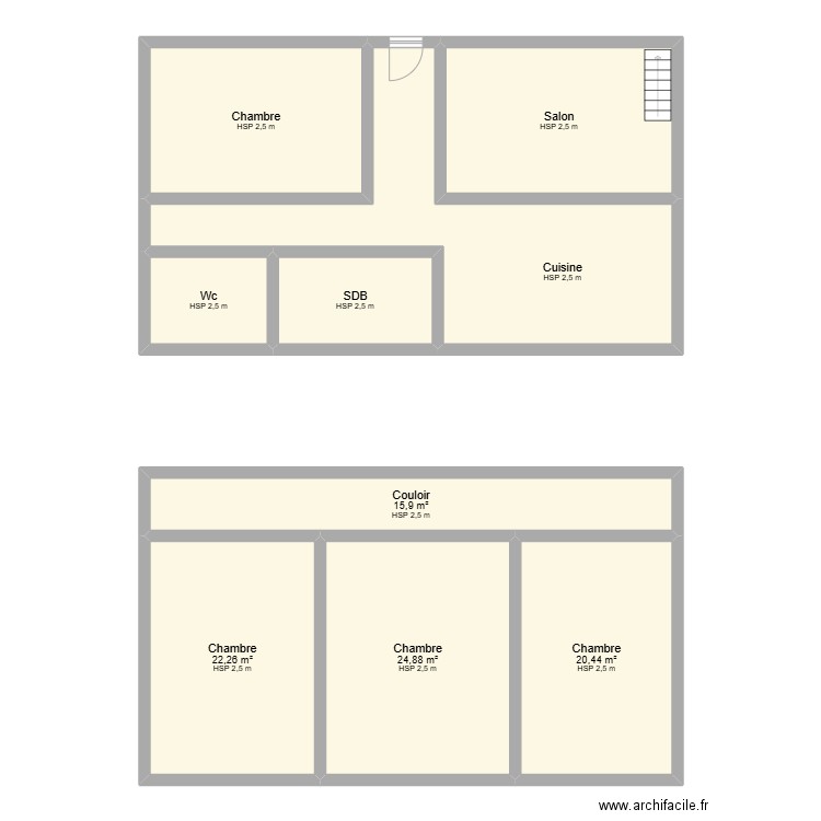 maison test rr. Plan de 9 pièces et 166 m2