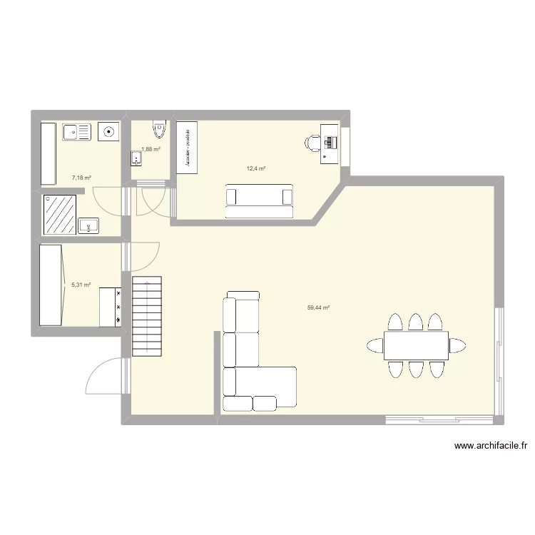 maison rdc. Plan de 