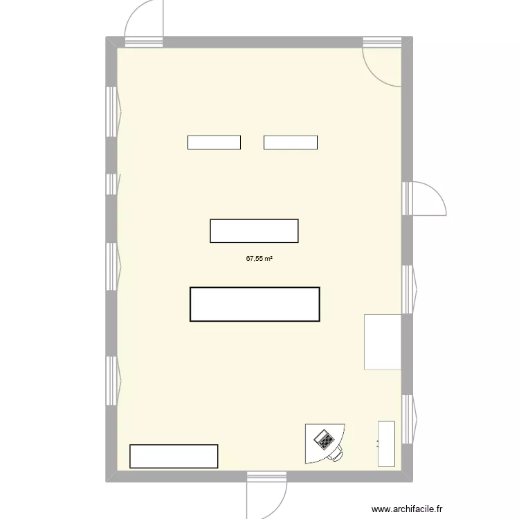 plan. Plan de 1  et 68 m²