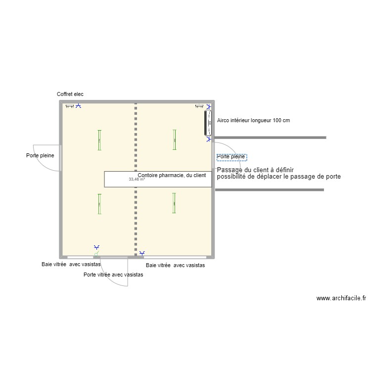 Pharmacie Simon Srl. Plan de 1 pièce et 33 m2