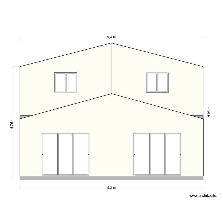 face ouest. Plan de 0 pièce et 0 m2
