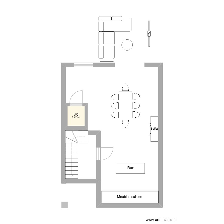 Maison wambrechies. Plan de 1 pièce et 1 m2