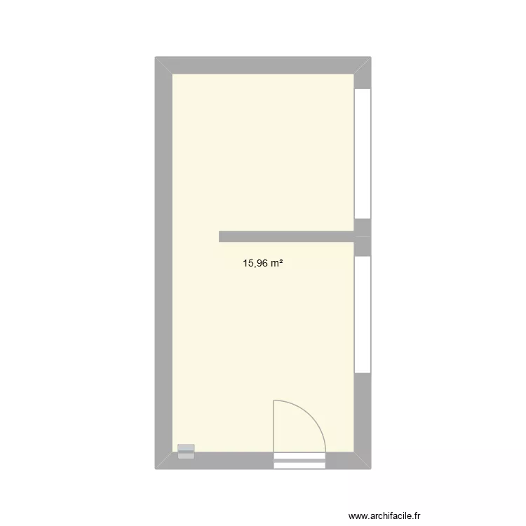 appt 2.1. Plan de 1 Pièce et 16 m²