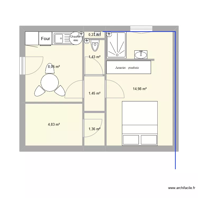 studio villard. Plan de 7  et 32 m²