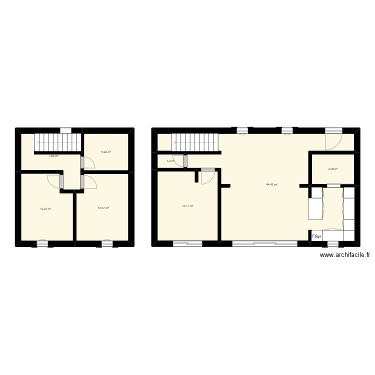 Plan maison 90m2 vide. Plan de 8 pièces et 91 m2