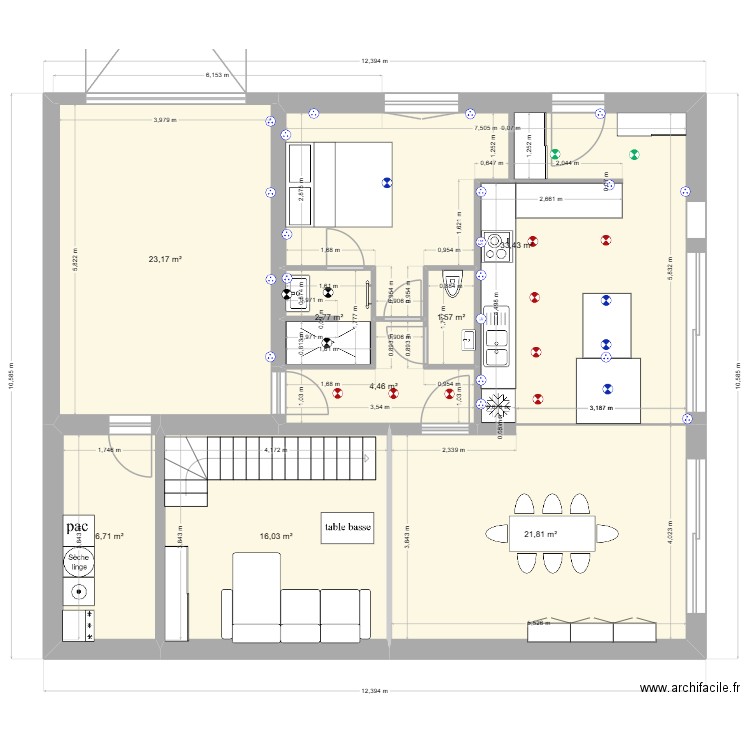 rch 25 ter perso. Plan de 8 pièces et 110 m2