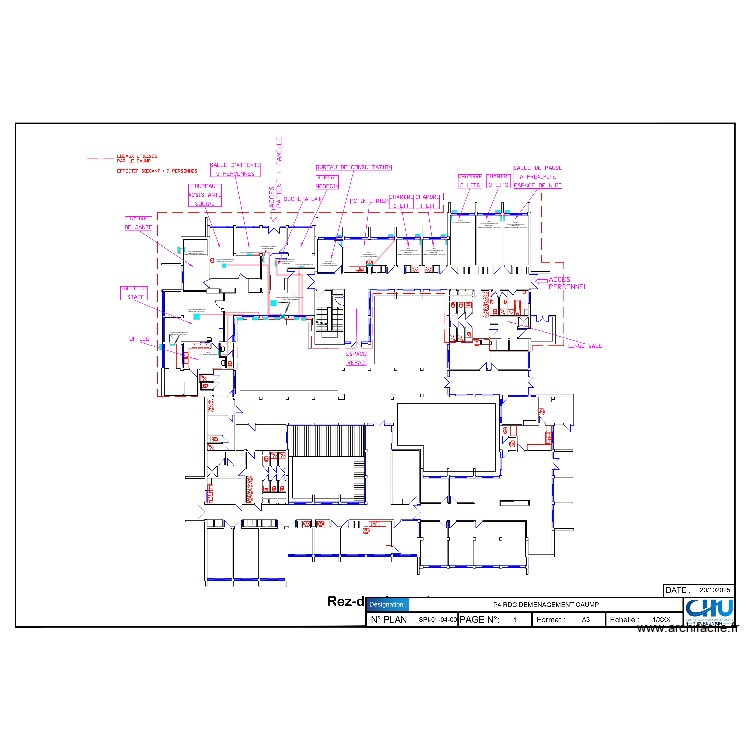 CHU B&acirc;timent P4 RDC. Plan de 0 pièce et 0 m2