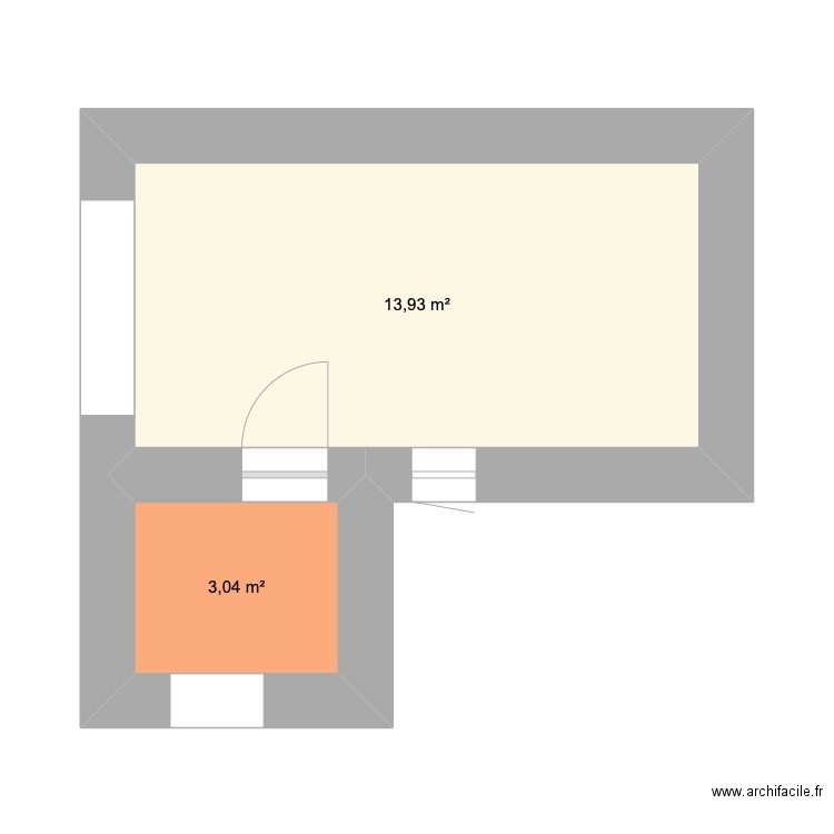 Construction petite maison. Plan de 2 pièces et 17 m2