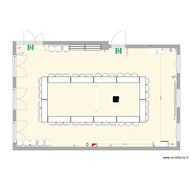 Salle Vulcain 348. Plan de 1 pièce et 99 m2