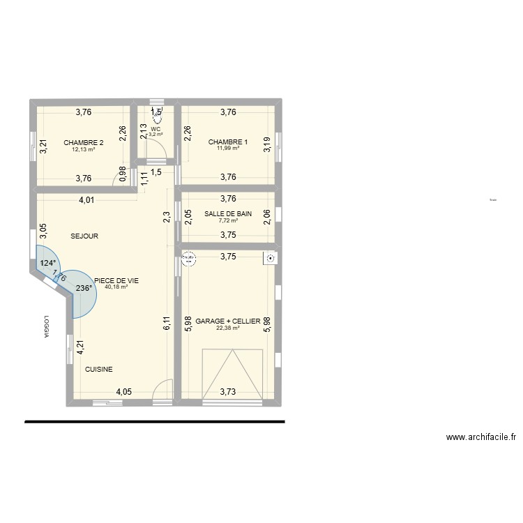 plan 11 bis. Plan de 6 pièces et 98 m2