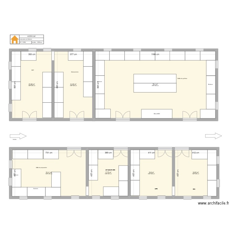 ELecto LAB. Plan de 7 pièces et 218 m2