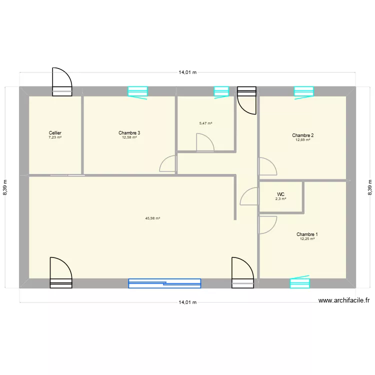 Plougoumelen Version 3. Plan de 7 pièces et 99 m² Plougoumelen Version 3. Plan de 7 pièces et 99 m²