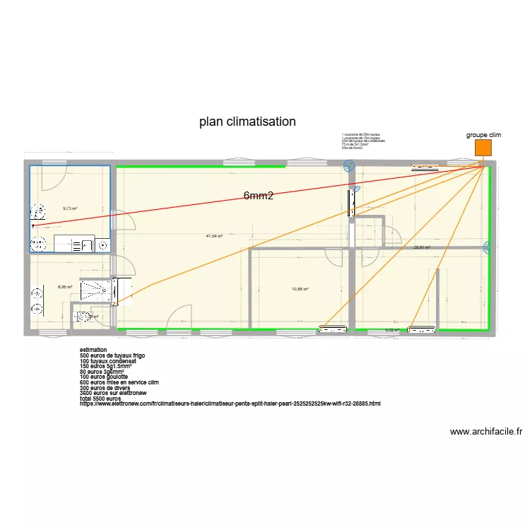plan  maison derri&egrave;re clim. Plan de 