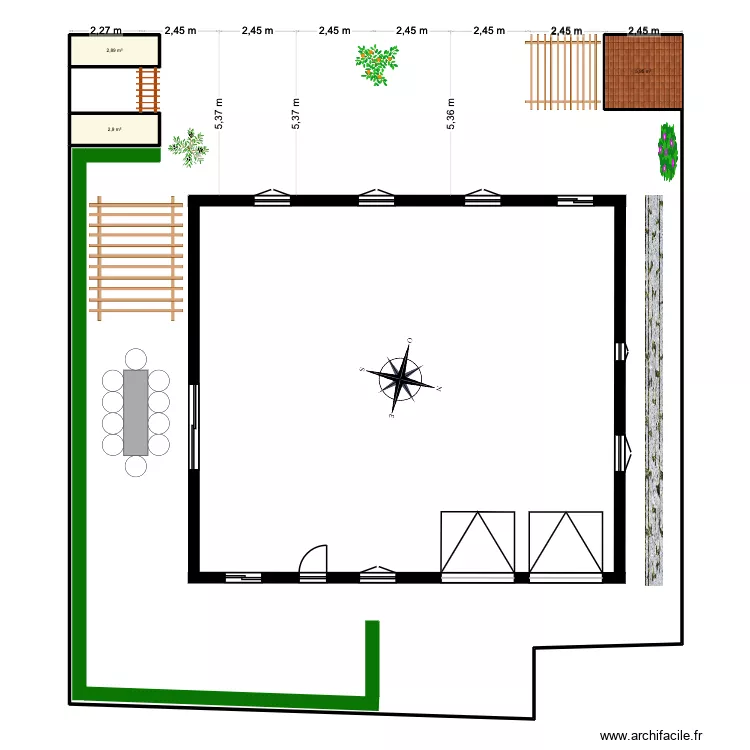 Maison 0. Plan de 3  et 12 m²